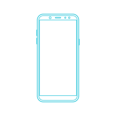 Digital Samsung Galaxy A6 Outline Svg Vector, Free Vectors File